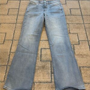 Express Light Blue Flared Wide-Leg Jeans